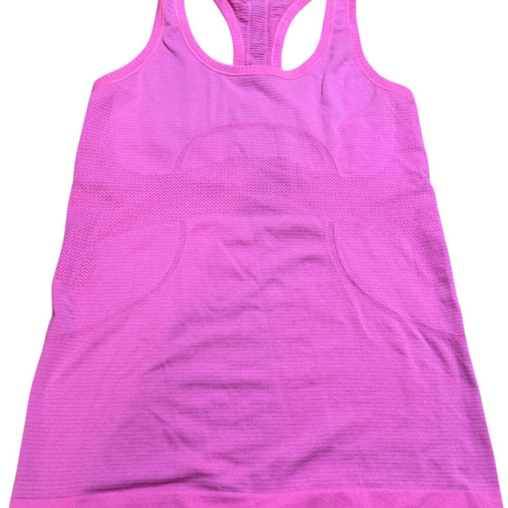 Lululemon Athletica Hot Pink Racerback Tank Top Workout‎ Seamless Womens Size 6